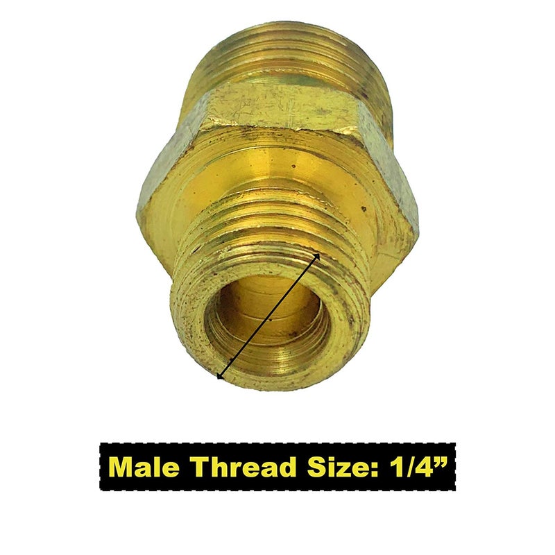 MAXAIR Brass Olive Unequal Union Hex Nipple Rust Free Bsp Thread Pipe Fittings (1/4male x3/8 "male pack of 4pcs) - Image 3