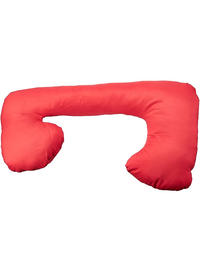 إيروريكس وسادة حمل وأمومة مريحة على شكل حرف C مع غطاء قابل للإزالة والغسل ودعم كامل للجسم وسادة حمل للنوم باللون الأحمر القرمزي - Image 1