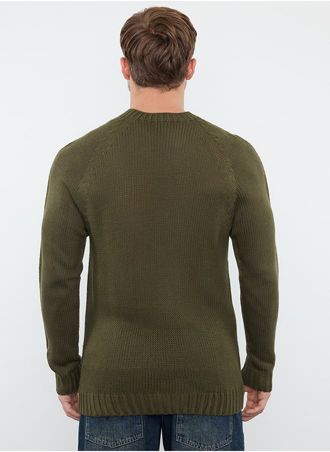 Khaki Slim Fit Crew Neck Raglan Sleeve Basic Knitwear Sweater - pzsku/Z9801BEE203BDB039CA1CZ/45/_/1730941044/555a0033-fc24-4990-ad5f-2736db147579