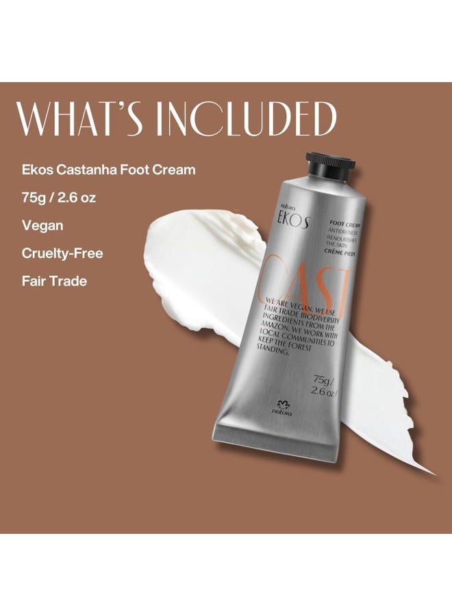 Natura Ekos Castanha Nourishing Foot Cream - Nourish & Soothe Dry Skin - Fast Absorbing - With Brazil Nut Oil to Deeply Moisturize - Vegan & Cruelty-Free - 2.6 oz (75g) - Image 4