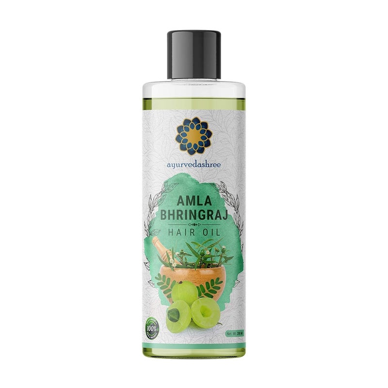 AYURVEDASHREE Hair Oil, 200 ml with Amla , Bhringraj , Brahmi , Methi , Shikakai , Neem , Henna , Pine , Clove , Eucalyptus & Citronella Oil - Image 1