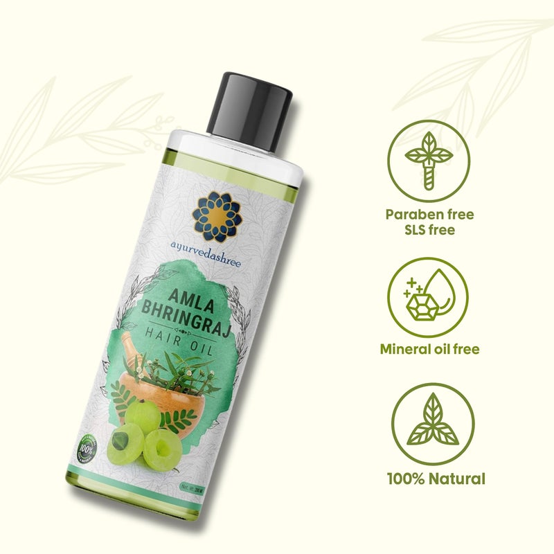 AYURVEDASHREE Hair Oil, 200 ml with Amla , Bhringraj , Brahmi , Methi , Shikakai , Neem , Henna , Pine , Clove , Eucalyptus & Citronella Oil - Image 5