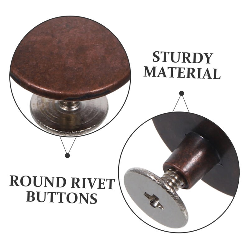 Antique Zinc Alloy Round Rivets Kit 10 Sets For Clothing Bags Shoes Crafting Repair - Image 4