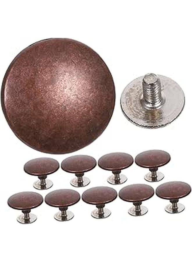 Antique Zinc Alloy Round Rivets Kit 10 Sets For Clothing Bags Shoes Crafting Repair - Image 1