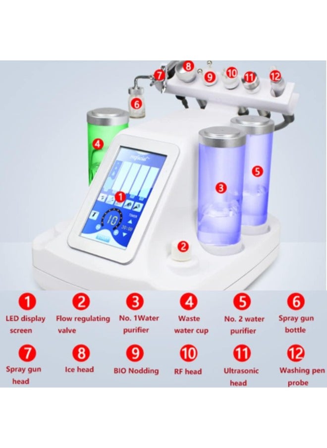 silvercnc - 8 in 1 Hydro-Oxygen Machine, Facial Care Device, Multi-Functional Vacuum Suction Skin Cleansing Machine, Exfoliating, and Shrinking Pores, Rejuvenating Massager Small Bubble Device - Image 1