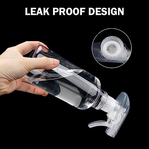 Hethyo Plastic Spray Bottles Empty Spray Bottle 16.9oz/500ml 2 Pack Heavy Duty Spraying Bottles Mist/Stream Water Bottle for Cleaning Solutions, Essential Oils, Hair (Clear) - Image 4