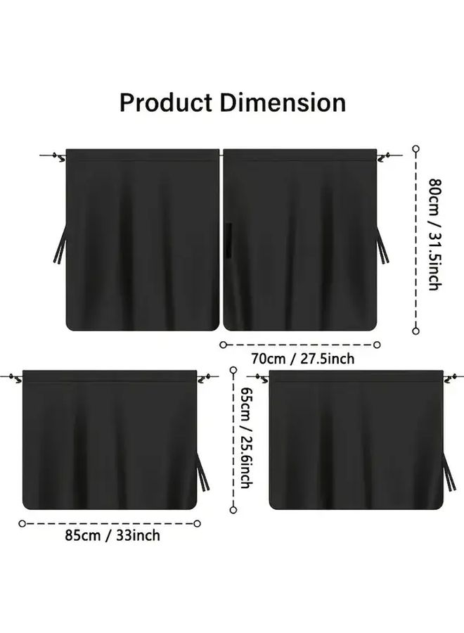 Car Front and Rear Seat Privacy Sunshade Curtain Set with Side Sunshades Sun Protection Heat Insulation Car Window Curtain for Vehicle Interior - Image 2