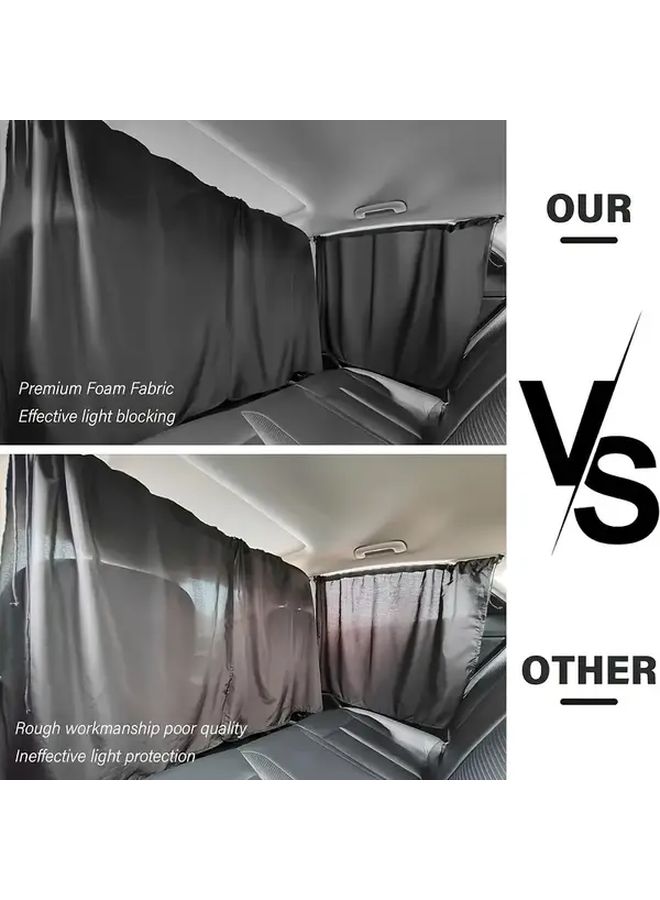 Car Front and Rear Seat Privacy Sunshade Curtain Set with Side Sunshades Sun Protection Heat Insulation Car Window Curtain for Vehicle Interior - Image 4