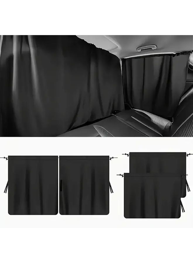 Car Front and Rear Seat Privacy Sunshade Curtain Set with Side Sunshades Sun Protection Heat Insulation Car Window Curtain for Vehicle Interior - Image 1