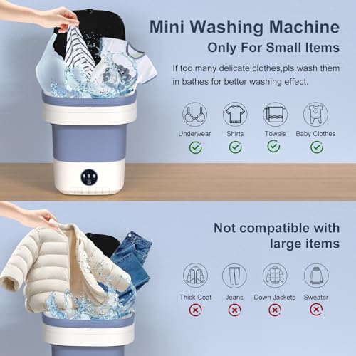 Astarama Portable Washing Machine, 12L Upgraded Mini Washing Machine With Spin Basket, Foldable Washer Cleaning for Underwear, Baby Clothes Socks and Small Items, Small Washer for Apartments, Dorm,RV (Purple) - Image 4