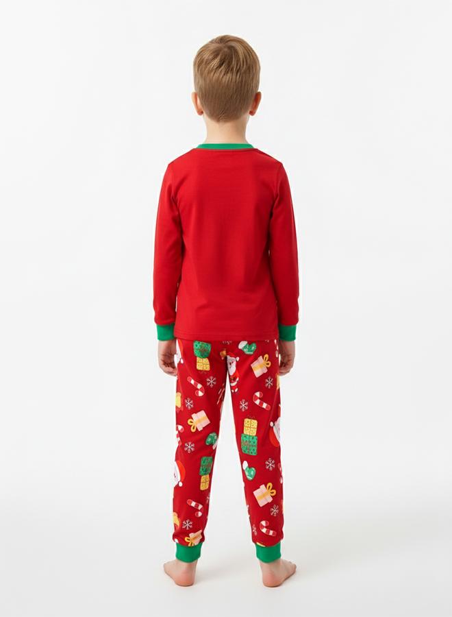 بيبي كلو طقم بيجاما عيد الميلاد للجنسين أحمر برنة متوهجة - Image 4