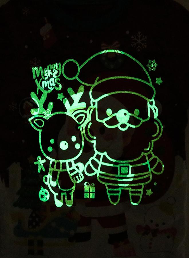 بيبي كلو طقم بيجاما عيد الميلاد للجنسين أحمر برنة متوهجة - Image 3