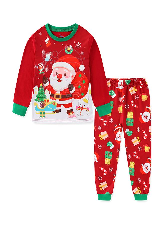 بيبي كلو طقم بيجاما عيد الميلاد للجنسين أحمر برنة متوهجة - Image 5