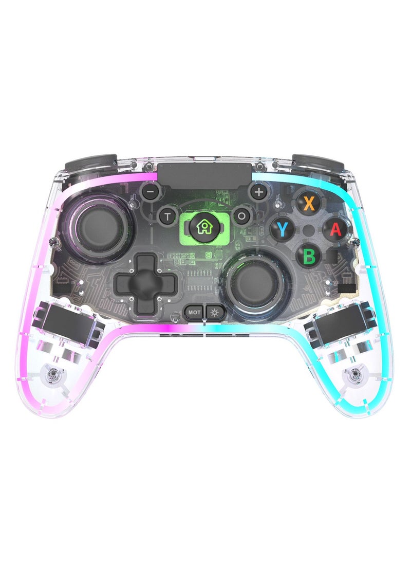 ASA Wireless Controller Transparent for Nintendo Switch/Lite, PC, IOS, Android, Steam Platform, with RGB Light - Image 1