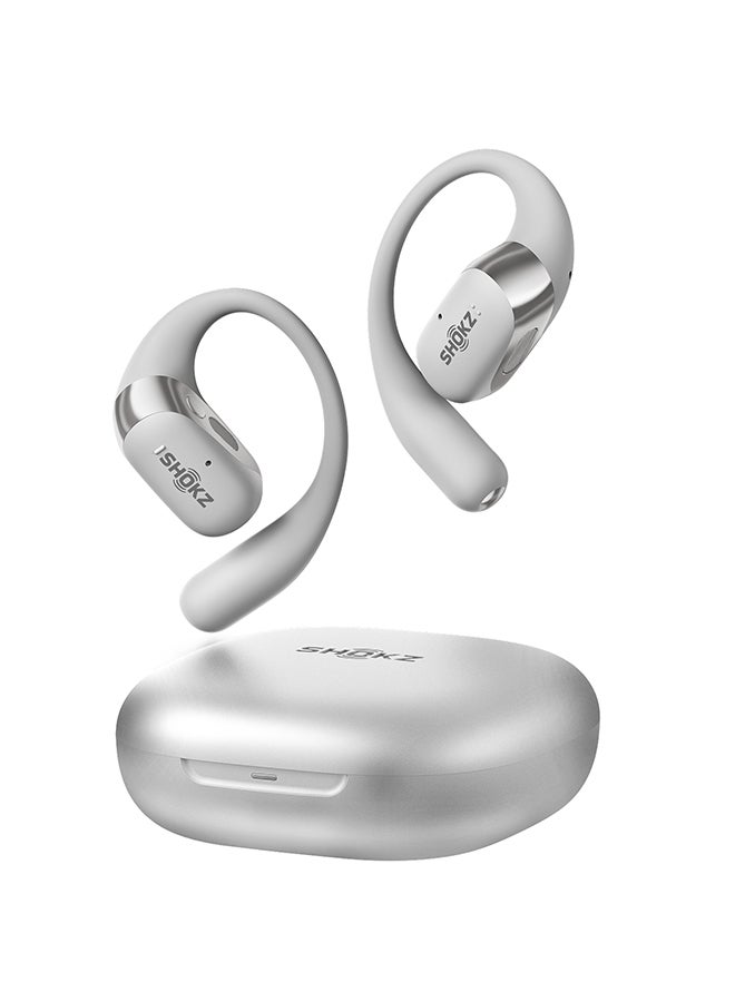 OpenFit 2+ Open-Ear Headphones, Dolby Audio Enabled, Comfortable Earbuds with Soft Ear Hooks, 48H Playtime, IP55 Water-Resistant, USB-C Fast Charging, Wireless Charging, Carrying Bag, Grey Grey