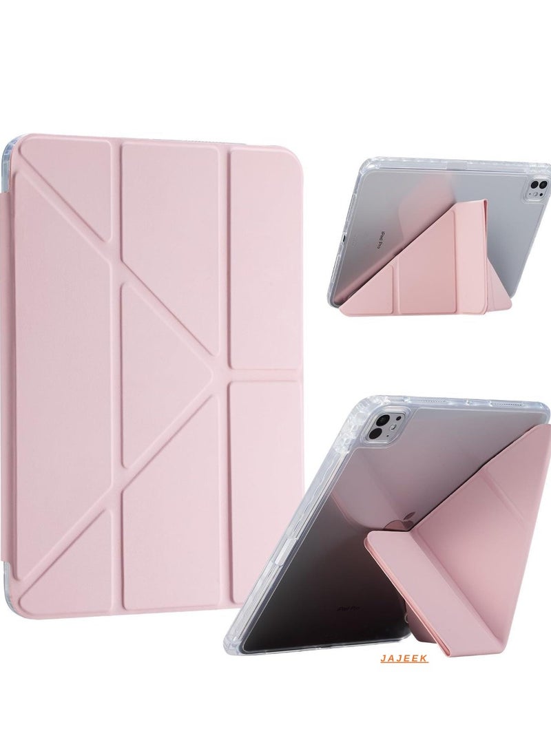 JAJEEK iPad Pro 11 2024 Case (5th Generation, M4) – Pencil Holder, Adjustable Stand, Auto Sleep/Wake, Supports Apple Pencil Pro/USB-C – Pink Protective Case for iPad Pro 11" (2024 Model) - Image 1