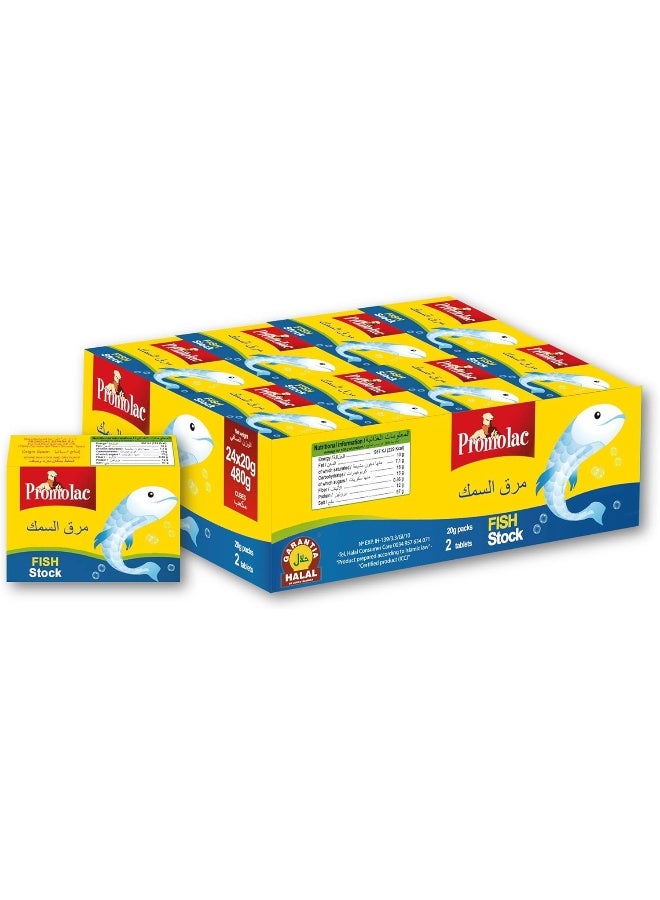 Promolac مكعبات مرق السمك برومولاك، عبوة 20 جرام من 24 مكعب - Image 1