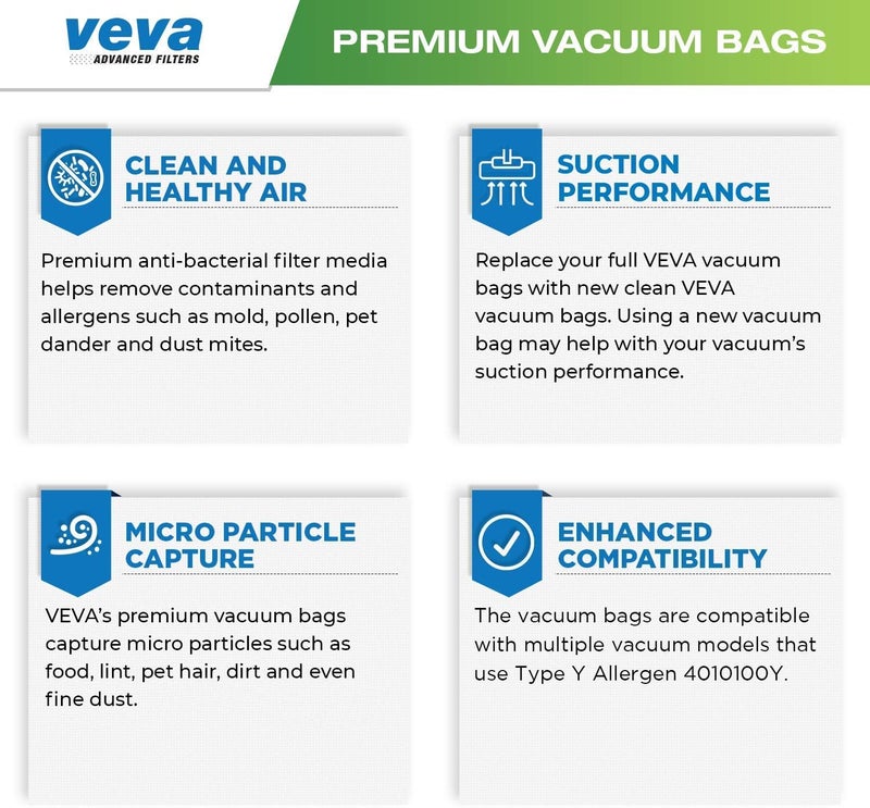 VEVA 30 Pack Type Y Vacuum Bags for Hoover WindTunnel Upright Vacuum Cleaners, Style Y, Z, Premium Vacuum Bags Model 4010100Y - Image 4