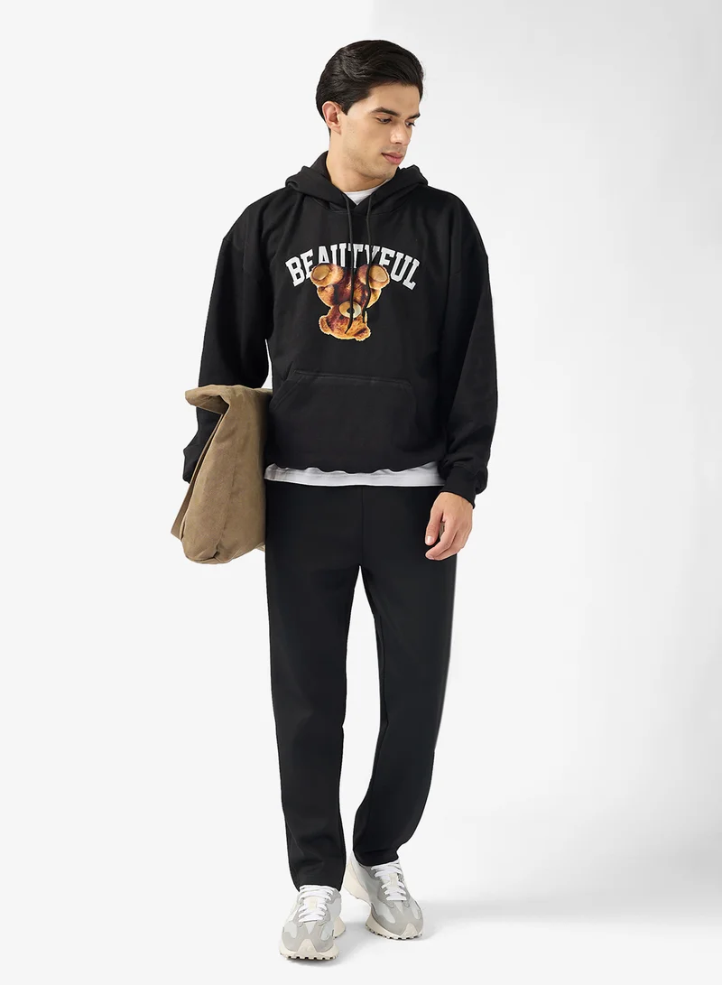 سفنتي فايف Front Graphic Oversized Hoodie