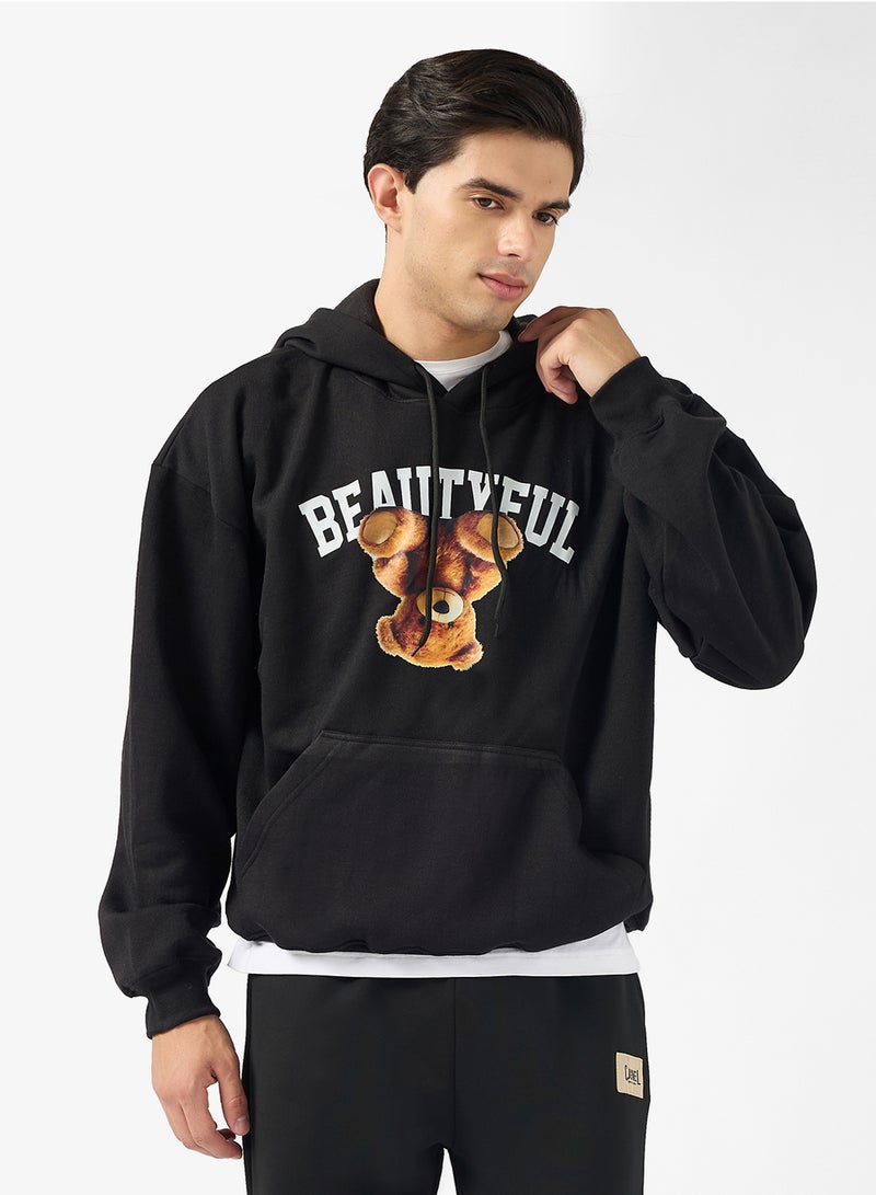 Seventy Five Front Graphic Oversized Hoodie - Image 1