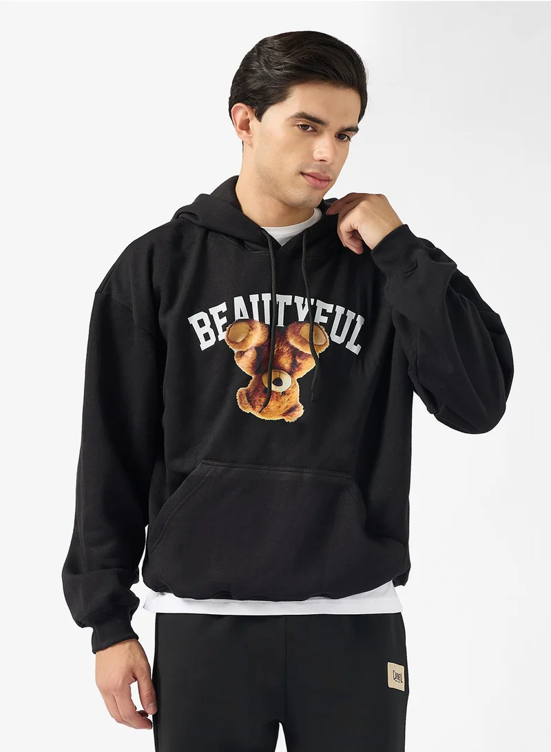 Seventy Five Front Graphic Oversized Hoodie