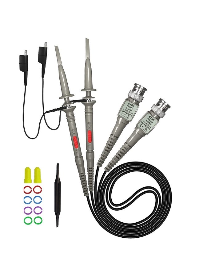 2 Pcs Universal 100Mhz Oscilloscope Clip Probes With Accessories Kit 1X 10X