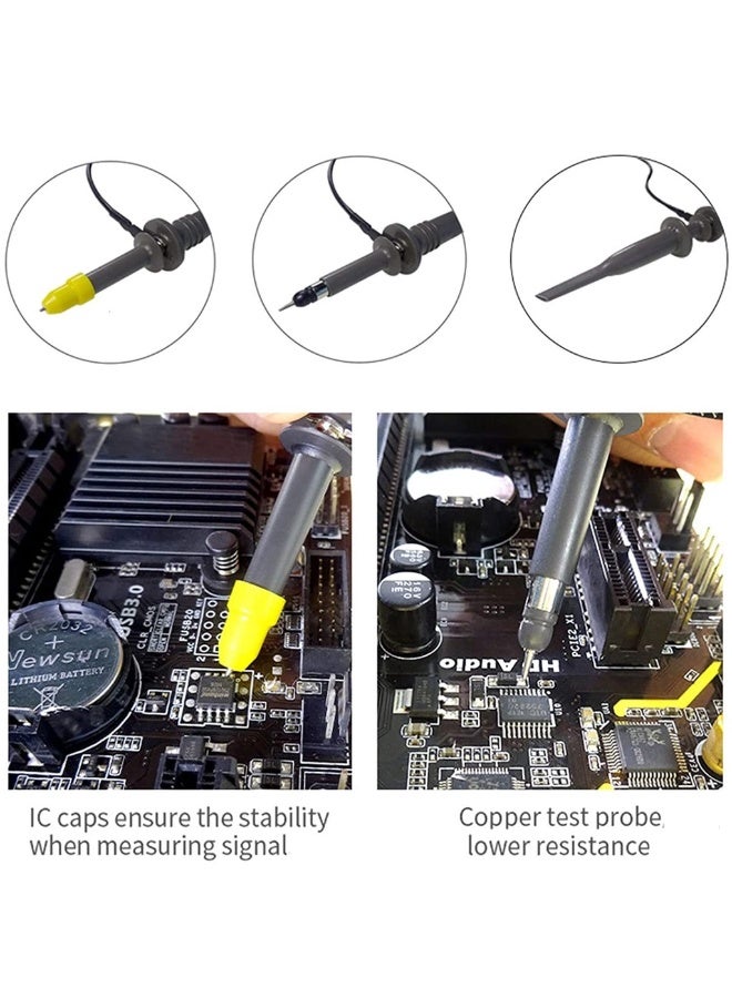 2 Pcs Universal 100Mhz Oscilloscope Clip Probes With Accessories Kit 1X 10X