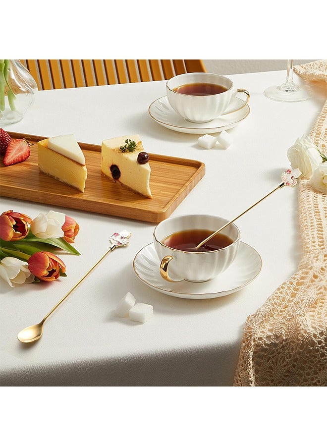 5-Piece Stainless Steel Coffee Spoon , Cat Shaped Spoon,Dessert Spoon , Ice Cream Spoon,Unique Tea Spoon Set Gold  16.5centimeter - Image 3