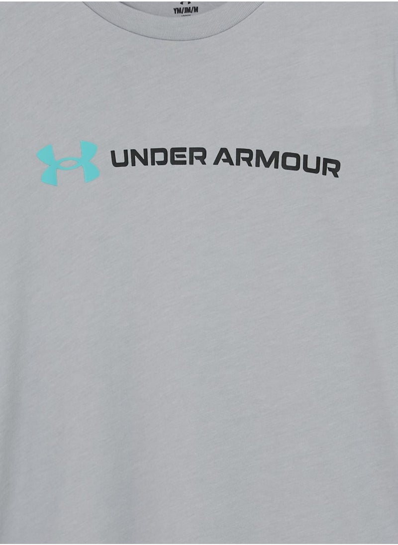 UNDER ARMOUR - Boys' Wordmark Logo Short Sleeve T-shirt - Image 1