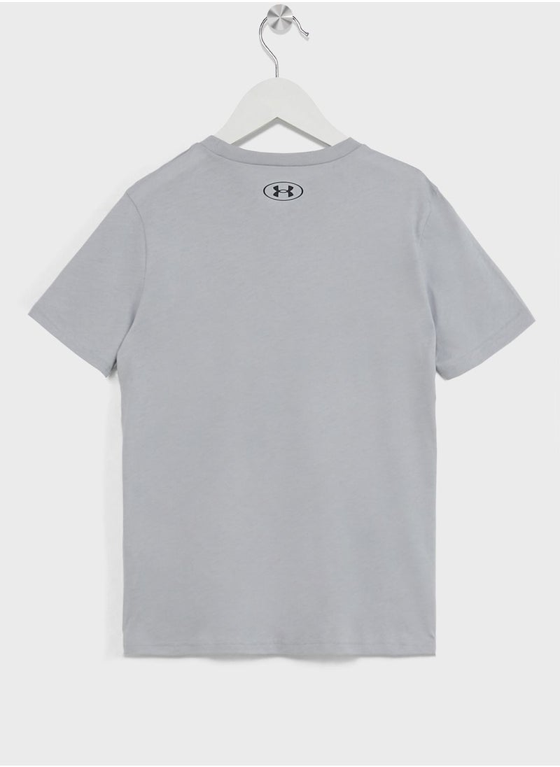 UNDER ARMOUR - Boys' Wordmark Logo Short Sleeve T-shirt - Image 1
