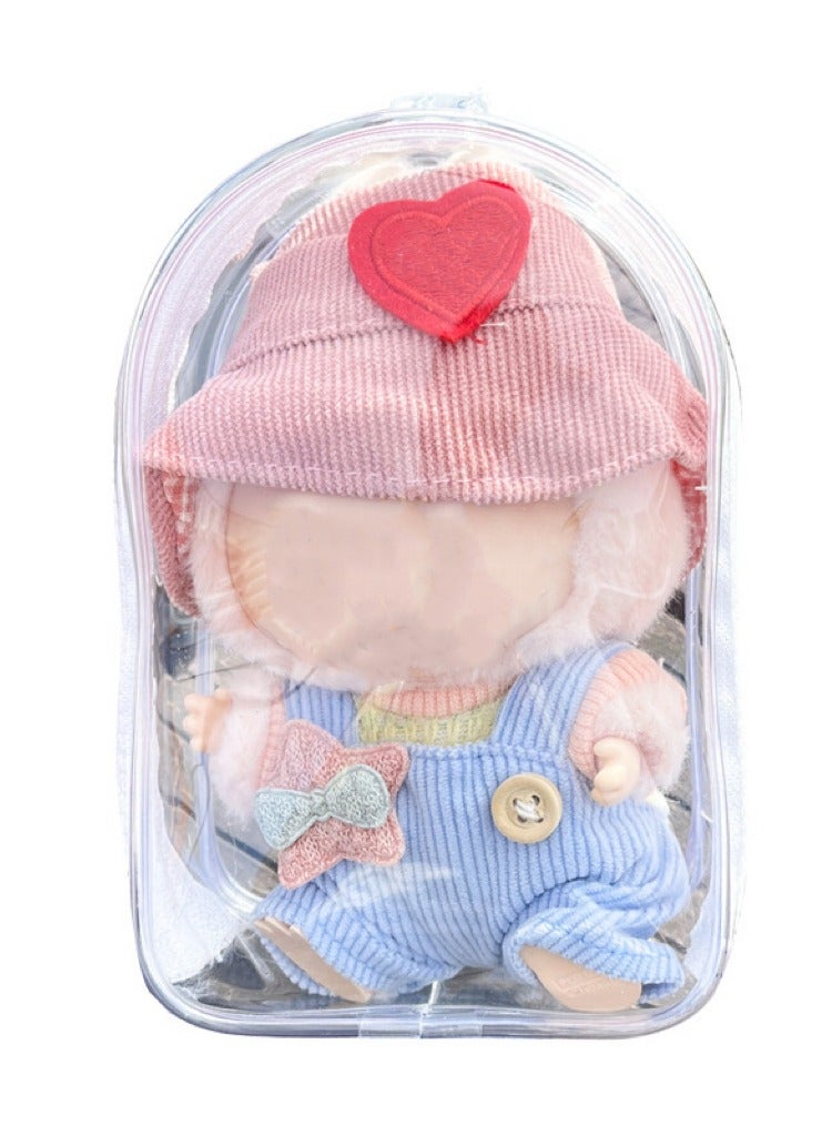 Doll Clear Display Bag, Portable Figures Storage Bag with Keychain, Mini Doll Hanging Box, Double Zipper Closure Dustproof Case for Labu Figures Plushies - Image 1