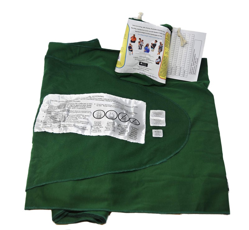 Simply Essential Solutions Baby Wrap Carrier Soft, Stretchy, Cotton Baby Wrap, Baby Sling, Nursing Cover Up for use with Newborn-Toddler: Evenly distributes Weight for More Comfortable Carrying (Dark Green) - Image 4