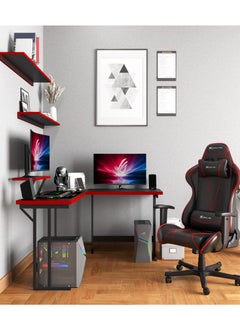 XTRIKE ME Gaming Chair Adjustable Computer Chair PC Office PU Leather High Back Lumbar Support comfortable armrest Headrest red and black On Wheels ME GC-909  - Image 5
