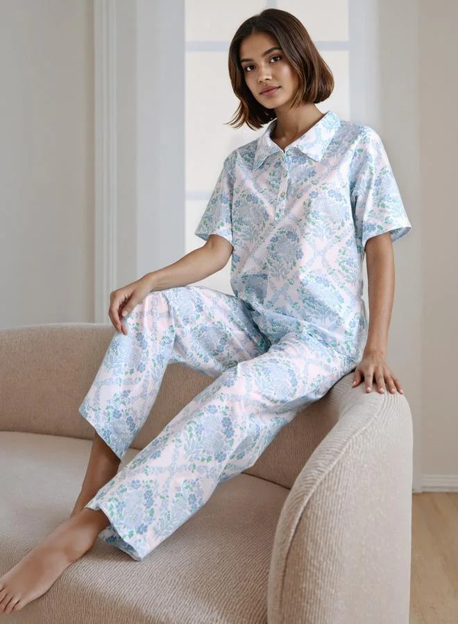 Splash FAV Floral Print Cotton Pyjama Set