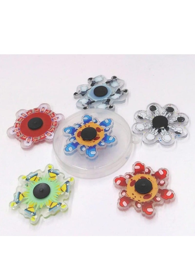 Decorative Flower Fidget Spinners, Assorted Colours, Set of 6  - Image 2