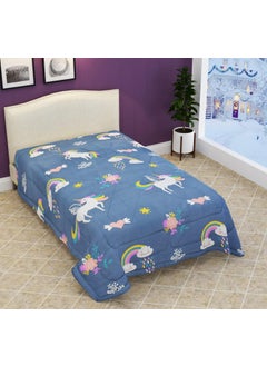 KitchDeco Kitch Deco Glace Cotton Single Bed Reversible Babies Kids ComforterDoharQuilt 200 GSM 60x90 Inches Unicorn Horse 