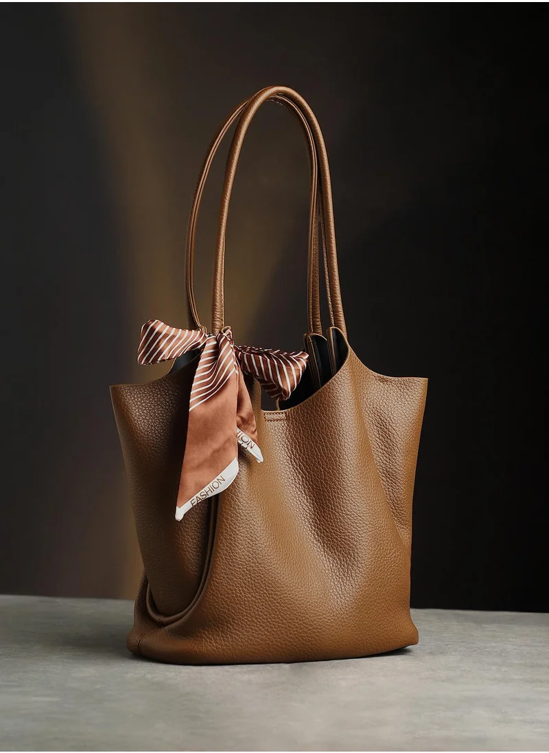 Haute Sauce Women's The Metrograph  Tote Bag With Pouch - Mocha Brown