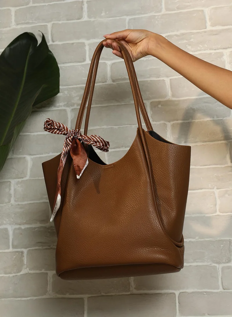 Haute Sauce Women's The Metrograph  Tote Bag With Pouch - Mocha Brown