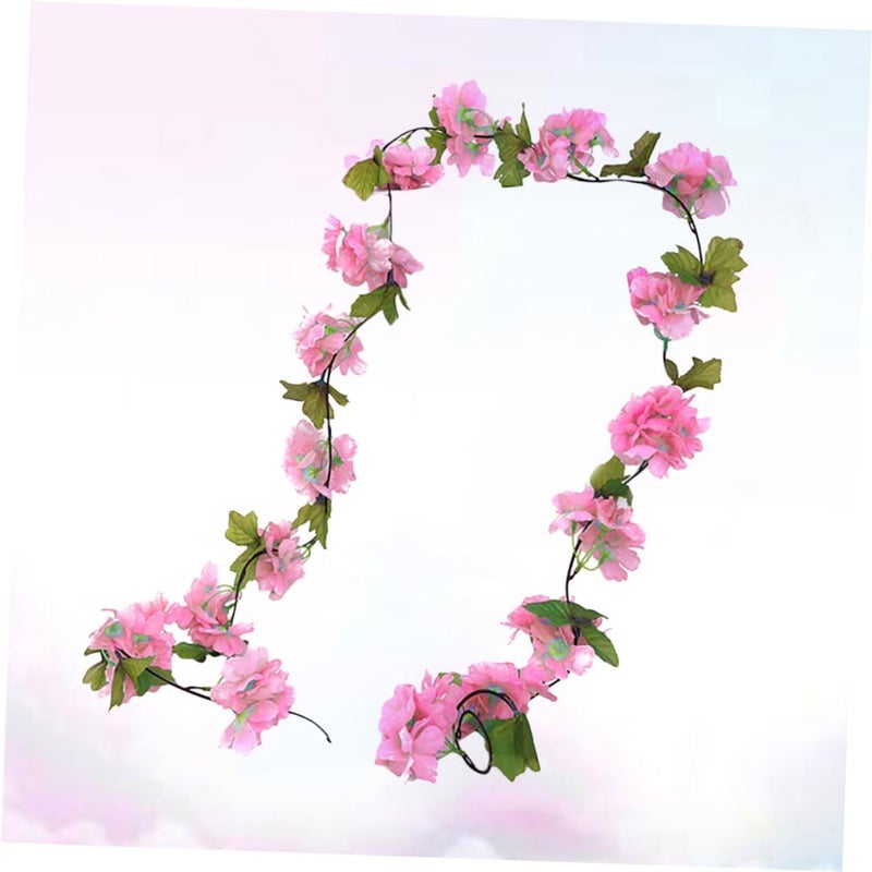 تصميم بسيط خليجي إكليل زهور الكرز المحاكي باللون الوردي من الخيزران الصناعي لتزيين الجدران لحفلات الزفاف والمنزل وديكور الأزهار المعلقة اليدوية تصميم موحد شامل نماذج كلاسيكية جودة طويلة الأمد - Image 4