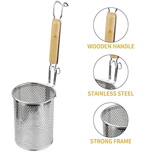 MyLifeUNIT Spaghetti Strainer Spoon, Stainless Steel Food Strainer Noodle Strainer with Handle 4.4 X 4.6 X 14.7 inches - Image 2