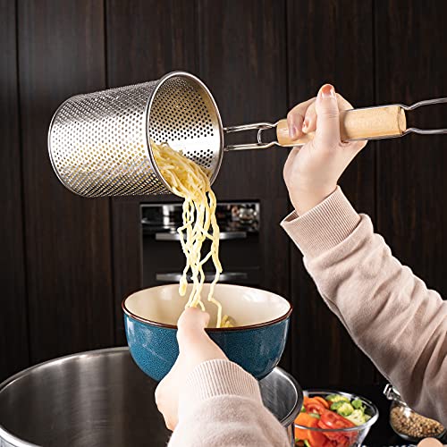 MyLifeUNIT Spaghetti Strainer Spoon, Stainless Steel Food Strainer Noodle Strainer with Handle 4.4 X 4.6 X 14.7 inches - Image 4