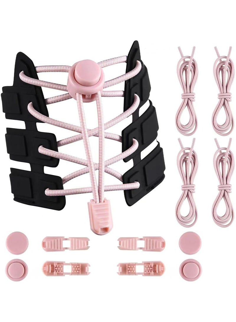 أوزيغالور أربطة حذاء مطاطية بدون أربطة - مقاس واحد يناسب الجميع، للبالغين والأطفال (وردي) - Image 1