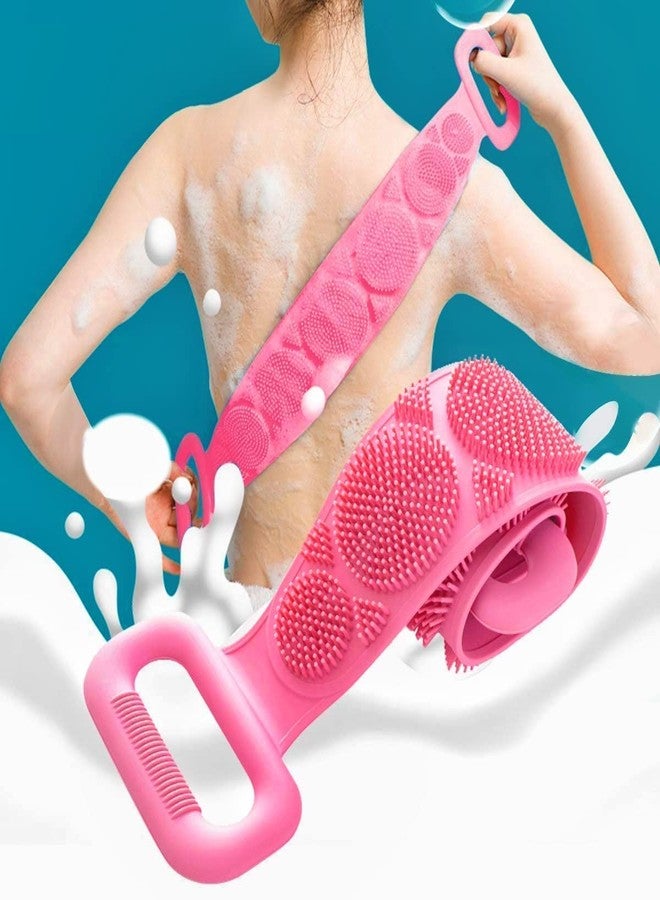 Kproxi Silicone Body Scrubber/Bath Body Cleaning Belt/Skin Brush Belt For Skin/Bathing/Body Dirt Removal For Kids Men's & Women (Multicolor) - Image 1
