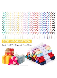 Excefore 30 Pcs 1/8 Inch by 164 Yards Solid Color Satin Ribbon Double Faced Hair Ribbon Polyester Fabric Ribbon for Gift Wrapping Sewing DIY Crafts Bow Making Wedding Decor 30 Colors  - Image 3