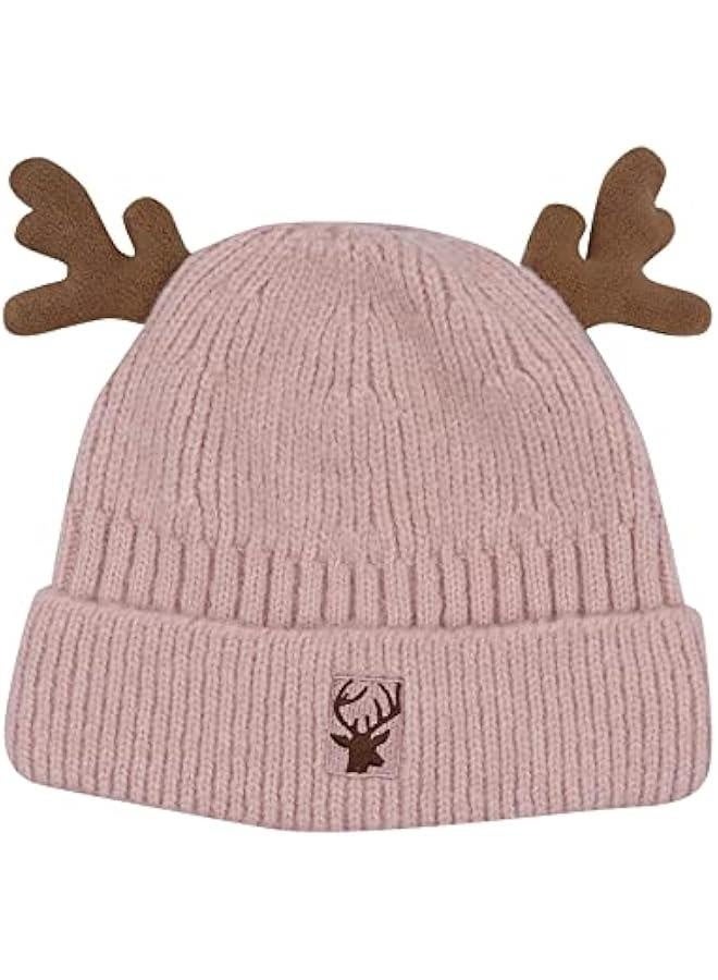 Cute Reindeer Moose Hat Winter Warm Knitted Beanie Cap  Antler Beanie Ski Skull Cap for Women Men - Image 2
