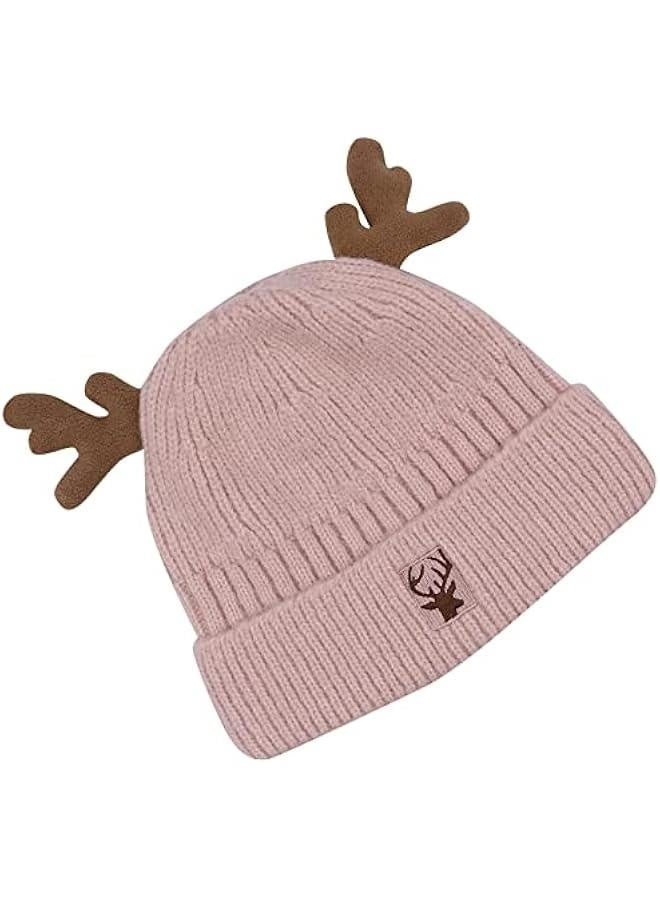 Cute Reindeer Moose Hat Winter Warm Knitted Beanie Cap  Antler Beanie Ski Skull Cap for Women Men - Image 4