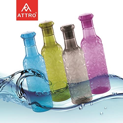 ATTRO Iceberg 1000Ml Plastic Unbreakable Fridge Water Bottle For Office, Sports, School, Travelling, Gym, Yoga-Bpa And Leak Free, Assorted - Set Of 2 - Image 3
