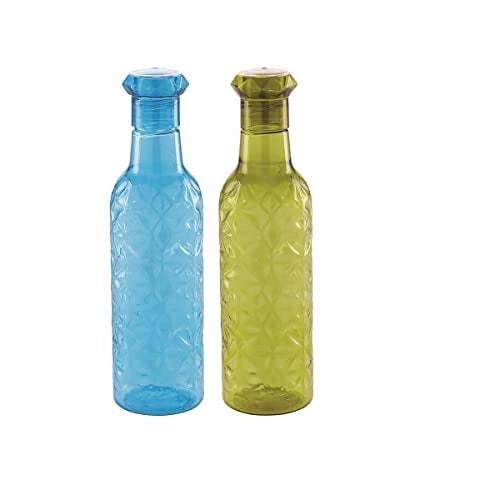 ATTRO Iceberg 1000Ml Plastic Unbreakable Fridge Water Bottle For Office, Sports, School, Travelling, Gym, Yoga-Bpa And Leak Free, Assorted - Set Of 2 - Image 1