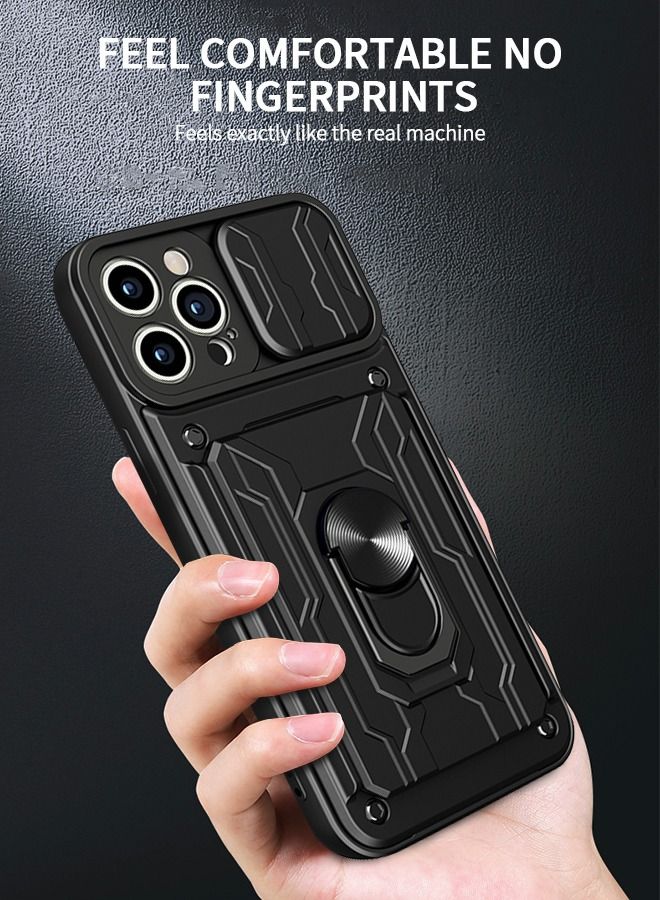 GROIC Case for IPhone 14 Pro 6.1 Inch Case with Removable Kickstand and Card Holder, Slide Camera Cover Hybrid Heavy Duty Hard Luxury Phone Sheel - Image 3