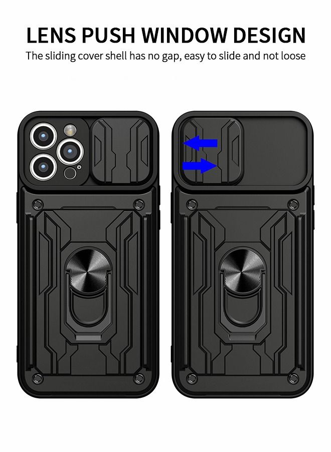GROIC Case for IPhone 14 Pro 6.1 Inch Case with Removable Kickstand and Card Holder, Slide Camera Cover Hybrid Heavy Duty Hard Luxury Phone Sheel - Image 5